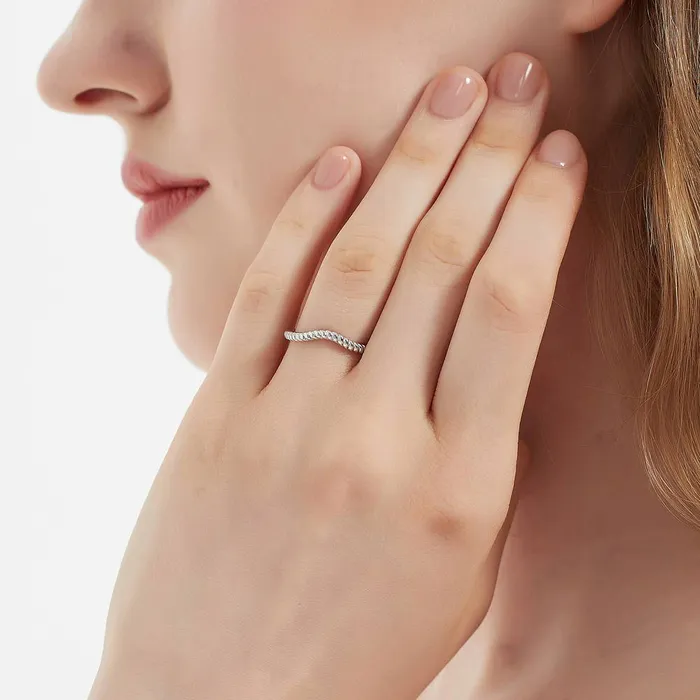 Rings BERRICLE 3Stone Woven 18ct Pear CZ Ring Set in Sterling Silver