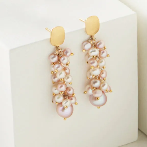 Pearl Drop Earrings 18k Vermeil Q Evon Earrings