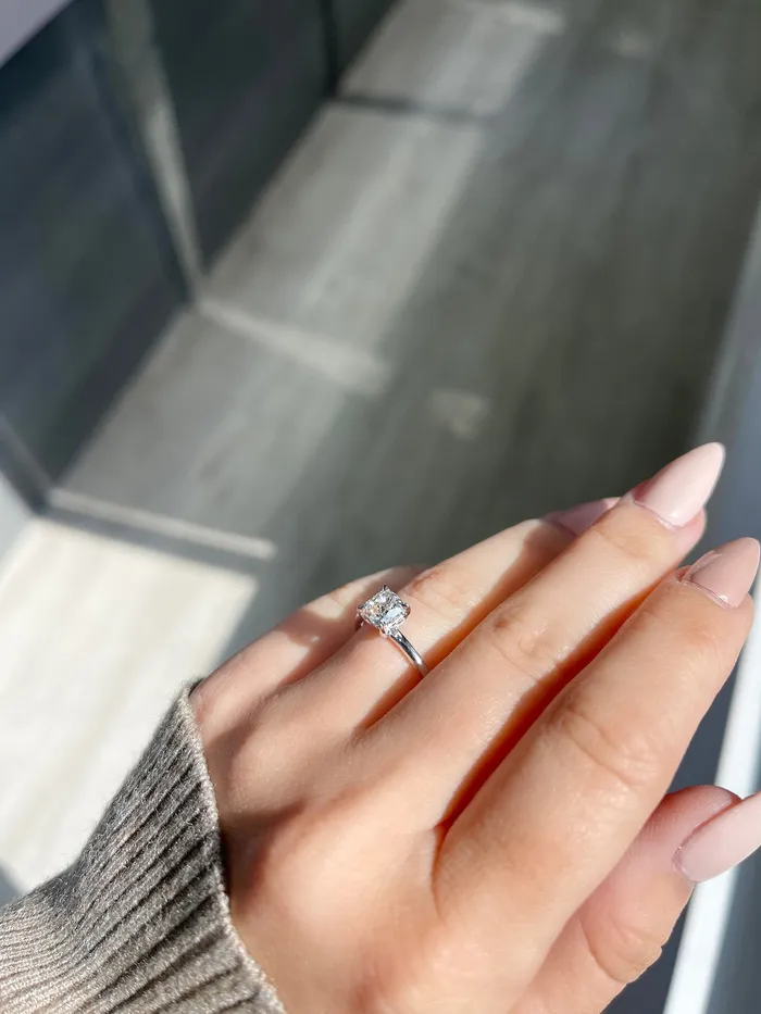 101 Cushion Natural Diamond Solitaire Engagement Ring Happy Jewelers Rings