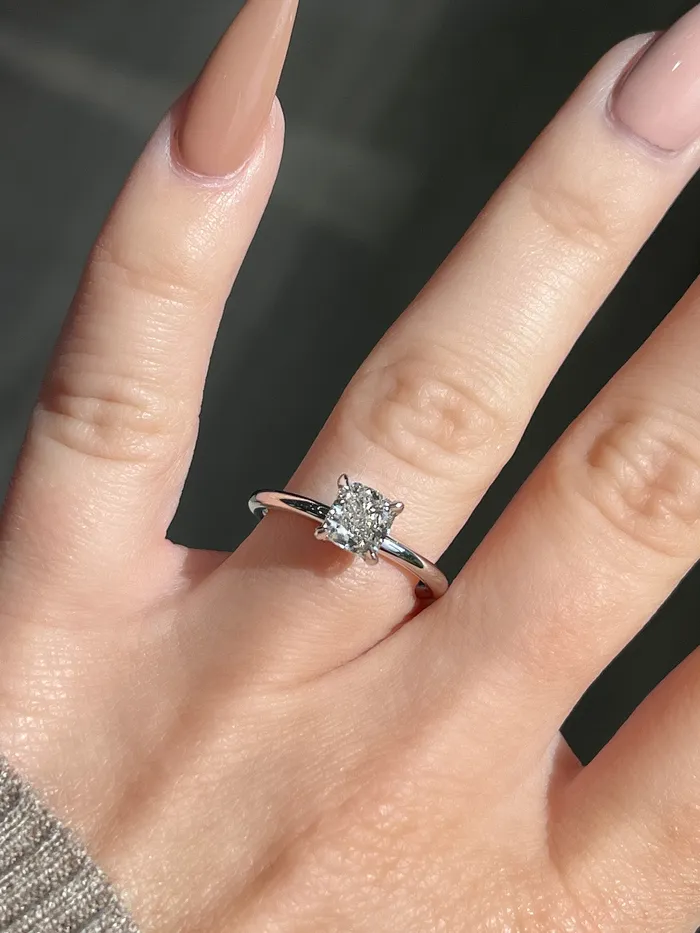 101 Cushion Natural Diamond Solitaire Engagement Ring Happy Jewelers Rings