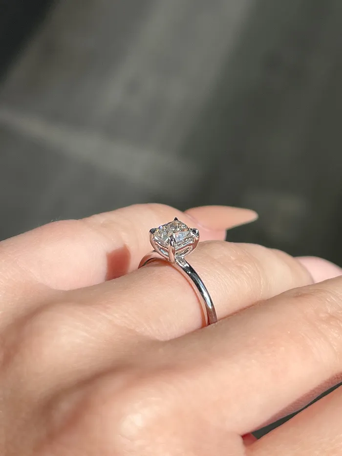 101 Cushion Natural Diamond Solitaire Engagement Ring Happy Jewelers Rings