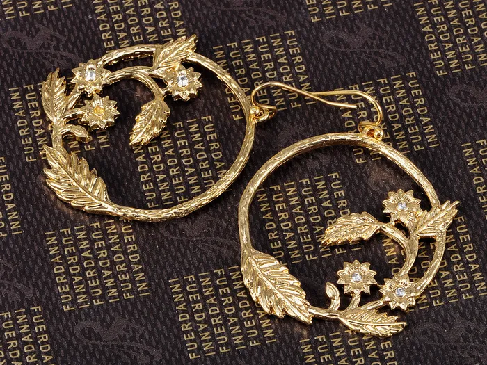 Alilang Bronze Flower And Leave Designed Dangle Earrings Earrings Alilang Bronze Flower And Leave Designed Dangle Earrings Earrings