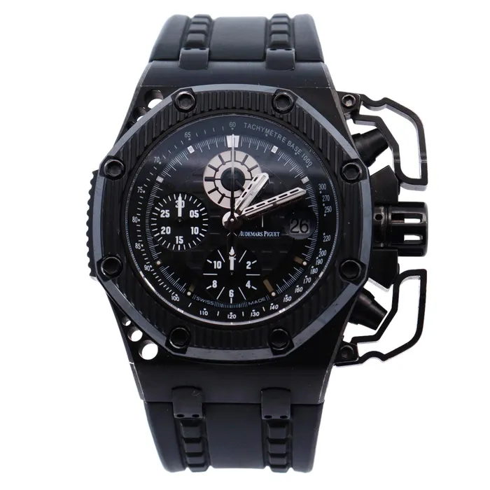 Audemars Piguet Royal Oak Offshore Survivor Titanium 42mm Black Chronograph Dial Watch Reference 26165IOOOA002CA01 Happy Jewelers Watches Audemars Piguet Royal Oak Offshore Survivor Titanium 42mm Black Chronograph Dial Watch Reference 26165IOOOA002CA01 Happy Jewelers Watches