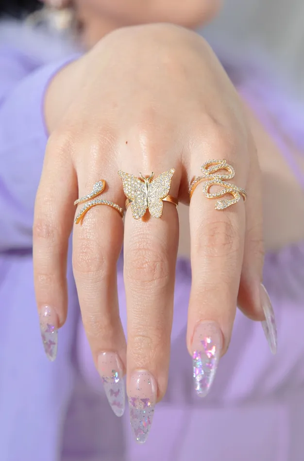 Clear Pav Butterfly 925 Ring Chvker Jewelry Rings