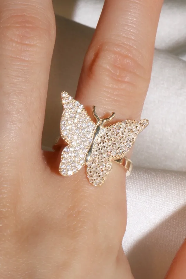 Clear Pav Butterfly 925 Ring Chvker Jewelry Rings