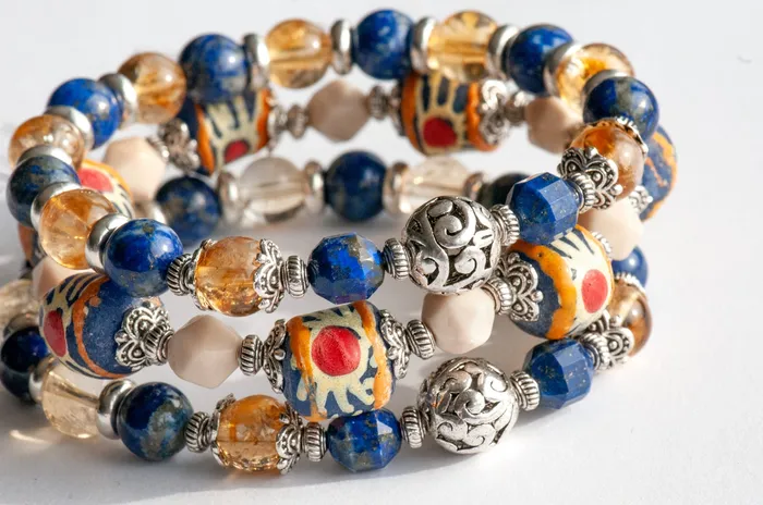 Fierce Lynx Designs Bracelets Sunny Lynx Lapis Citrine Bracelet Set