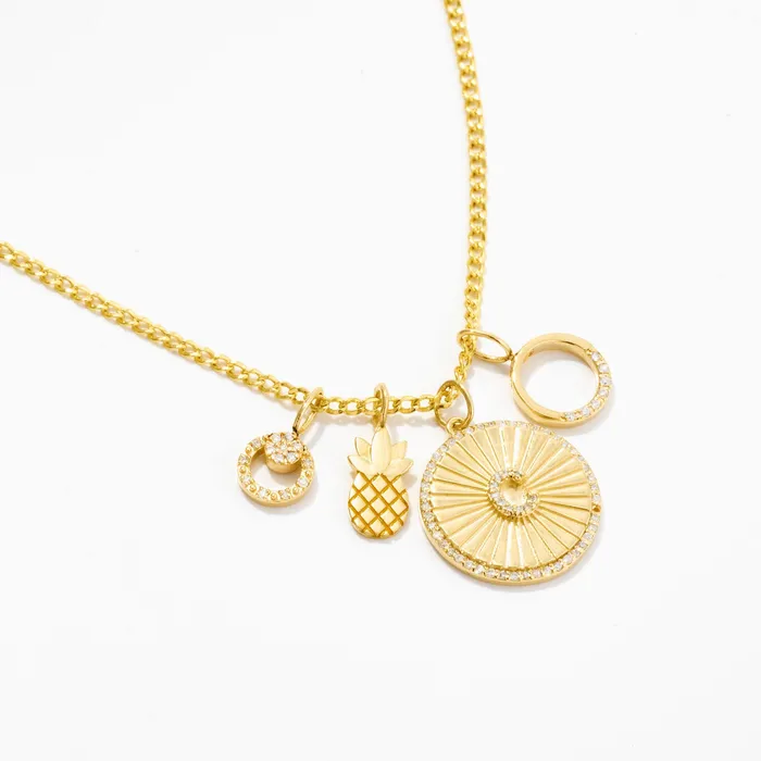 Gelin Diamond Charm Necklaces Diamond Circle Charm