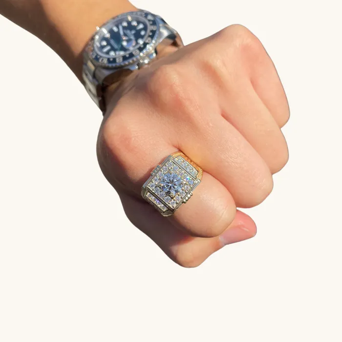 Happy Jewelers Rings 153 Round Brilliant Cut Lab Diamond Mens Ring
