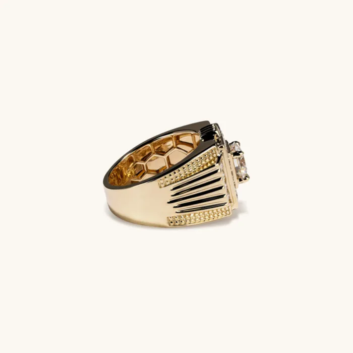 Happy Jewelers Rings 153 Round Brilliant Cut Lab Diamond Mens Ring