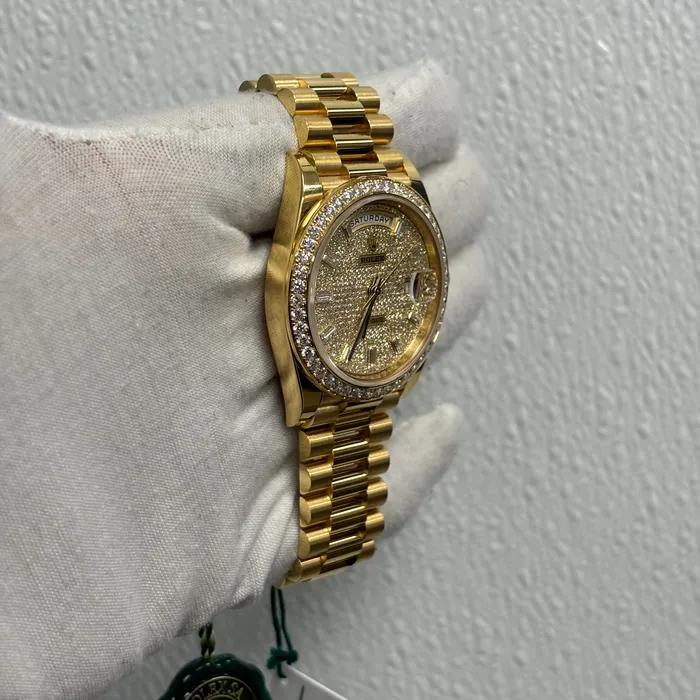 Happy Jewelers Rolex DayDate 40mm Pave Dial Watch Ref 228348RBR Watches Happy Jewelers Rolex DayDate 40mm Pave Dial Watch Ref 228348RBR Watches