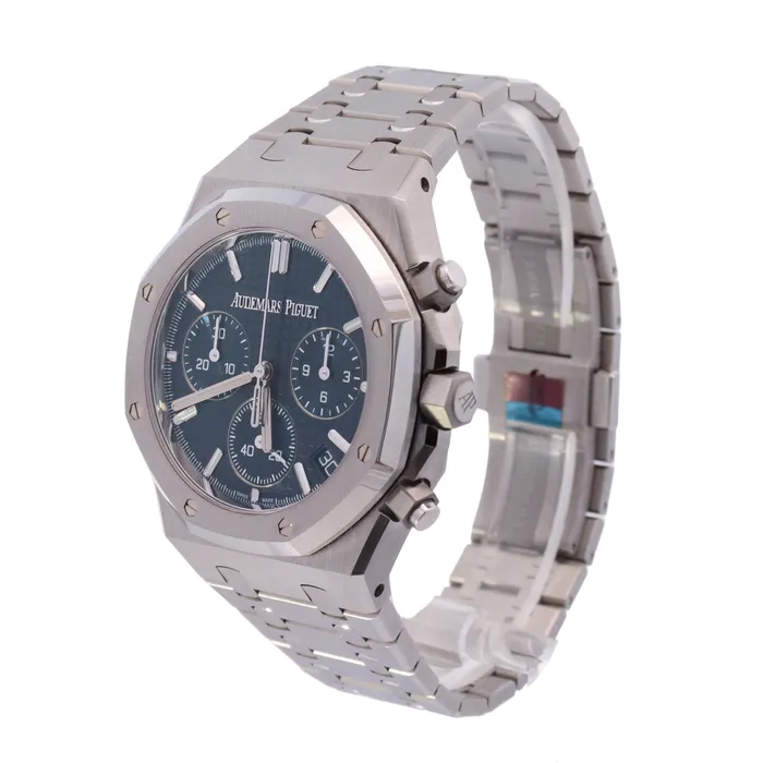 Happy Jewelers Watches Audemars Piguet Royal Oak Stainless Steel 41mm Blue Chronograph Dial Watch Reference 26240STOO1320ST05