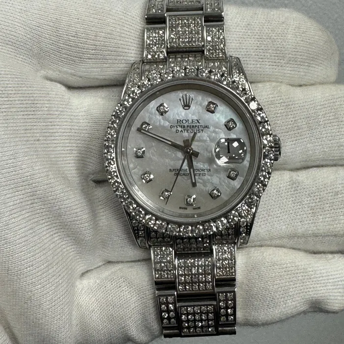 Happy Jewelers Watches Rolex Datejust 36mm Custom MOP Dial Watch Ref 116200 Happy Jewelers Watches Rolex Datejust 36mm Custom MOP Dial Watch Ref 116200