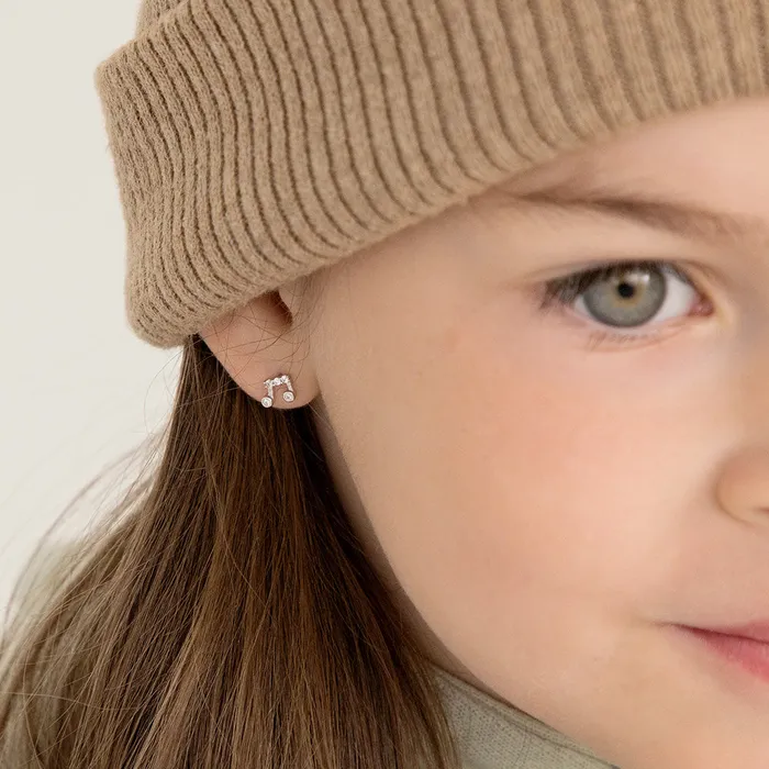 Kids Screw Back Earrings Musical Notes Kids Childrens Girls Earrings Screw Back Sterling Silver Earrings