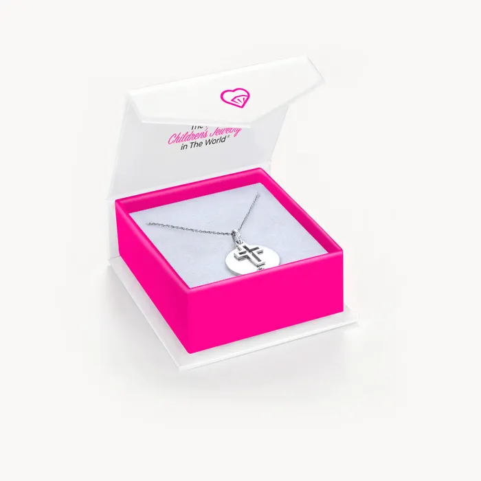 Necklaces Cross Charm Engravable Kids Girls PendantNecklace Sterling Silver Kids Final Sale