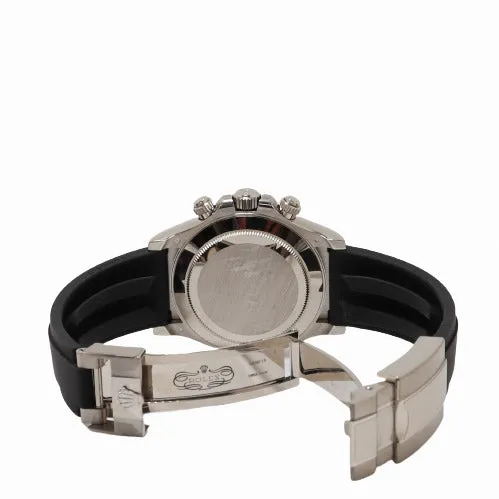 PreStyled Sets Happy Jewelers Rolex Daytona 18K White Gold 40mm Silver Chronograph Dial Watch Reference 116519LN
