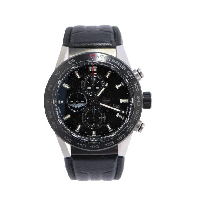 Tag Heuer Aston Martin 45mm Black Dial Watch Ref CAR2A1AB Happy Jewelers Watches Tag Heuer Aston Martin 45mm Black Dial Watch Ref CAR2A1AB Happy Jewelers Watches