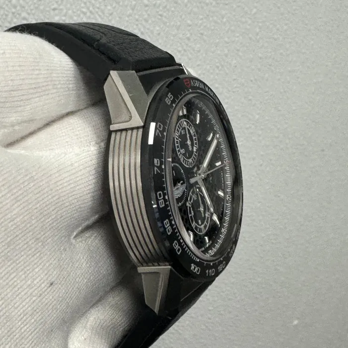 Tag Heuer Aston Martin 45mm Black Dial Watch Ref CAR2A1AB Happy Jewelers Watches