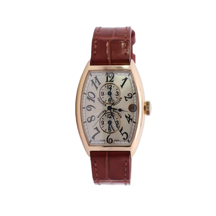 Watches Happy Jewelers Franck Muller Master Banker Yellow Gold 32mm x 39mm White Arabic Dial Watch Reference 5850MB Watches Happy Jewelers Franck Muller Master Banker Yellow Gold 32mm x 39mm White Arabic Dial Watch Reference 5850MB