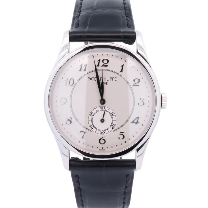 Watches Happy Jewelers Patek Philippe Calatrava 37mm 950 Platinum Silver Arabic Dial Watch Reference 5196P001 Watches Happy Jewelers Patek Philippe Calatrava 37mm 950 Platinum Silver Arabic Dial Watch Reference 5196P001
