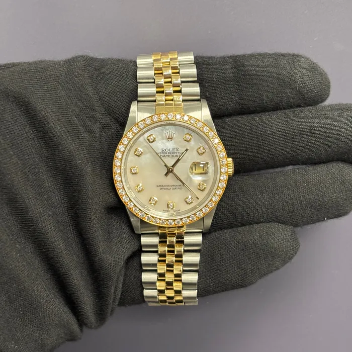 Watches Happy Jewelers Rolex Datejust 36mm MOP Dial Watch Ref 16233 Watches Happy Jewelers Rolex Datejust 36mm MOP Dial Watch Ref 16233