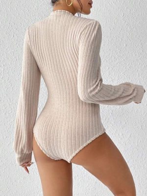 Mock Neck Sweater Bodysuit For Women   |  Tees, Tanks + Bodysuits